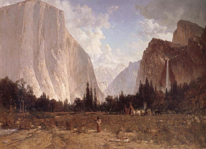 Thomas Hill Bridal Vell Falls,Yosemite France oil painting art
